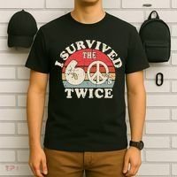 I Survived The Sixties 60s Twice T-Shirt thumb 6