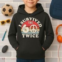 I Survived The Sixties 60s Twice Kids Hoodie thumb 2