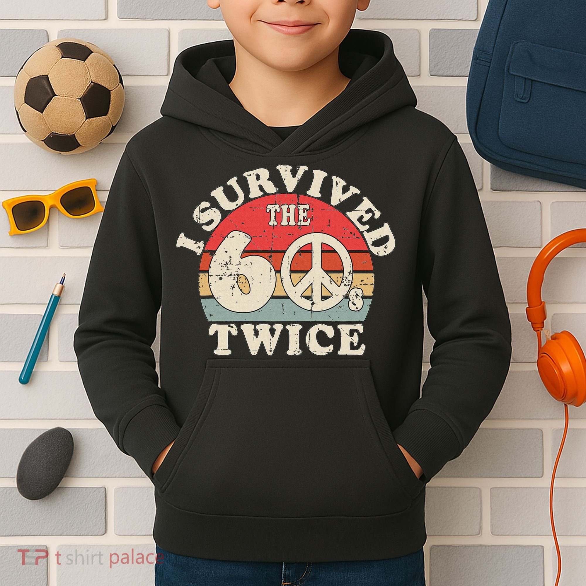 I Survived The Sixties 60s Twice Kids Hoodie