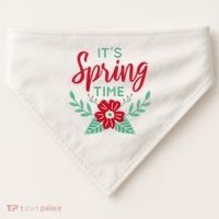 It's Spring Time Flower USA-Made Doggie Bandana thumb 0