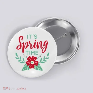 It's Spring Time Flower Button