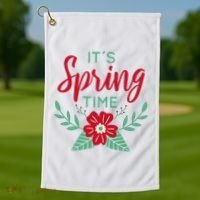 It's Spring Time Flower Golf Towel thumb 1