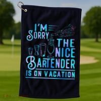 IM Sorry The Nice Bartender Is On Vacation Funny Golf Towel thumb 1