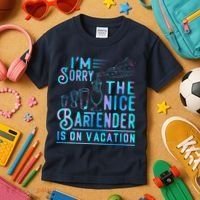 IM Sorry The Nice Bartender Is On Vacation Funny Kids T-Shirt thumb 3