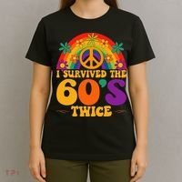 I Survived The 60s Twice Sixties 70th 70s Year Old Birthday T-Shirt thumb 4