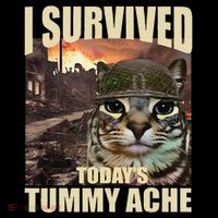 I Survived TodayS Tummy Ache Groovy Funny Cat Coffee Mug thumb 5