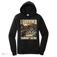I Survived TodayS Tummy Ache Groovy Funny Cat Women's Hoodie thumb 0
