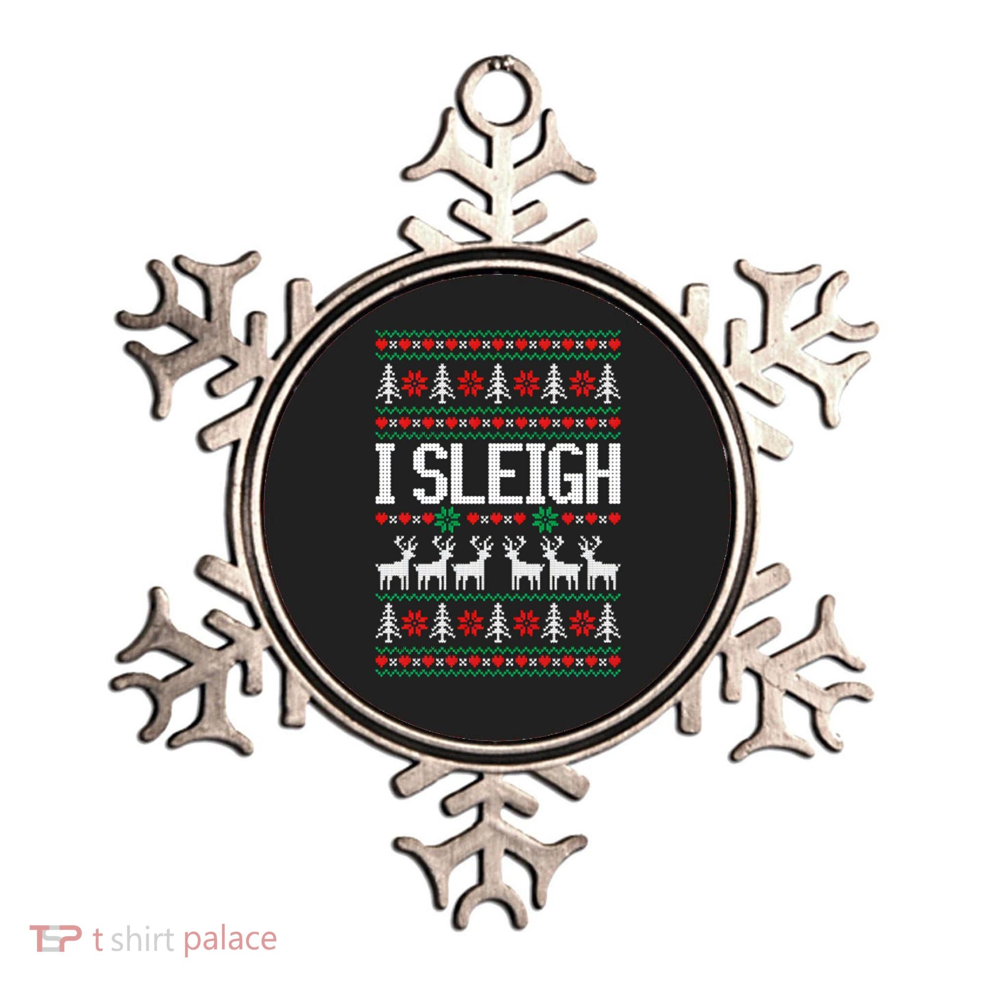I Sleigh Ugly Christmas Sweater Ornament