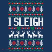 I Sleigh Ugly Christmas Sweater Women's Hoodie thumb 2