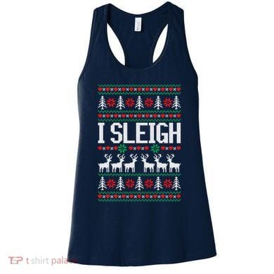 I Sleigh Ugly Christmas Sweater Women's Tank Top