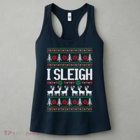 I Sleigh Ugly Christmas Sweater Women's Tank Top thumb 3