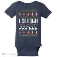 I Sleigh Ugly Christmas Sweater Baby Bodysuit thumb 0