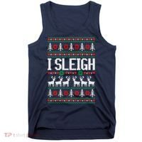 I Sleigh Ugly Christmas Sweater Tank Top thumb 0