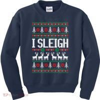 I Sleigh Ugly Christmas Sweater Kids Sweatshirt thumb 0