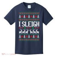 I Sleigh Ugly Christmas Sweater Kids T-Shirt thumb 0