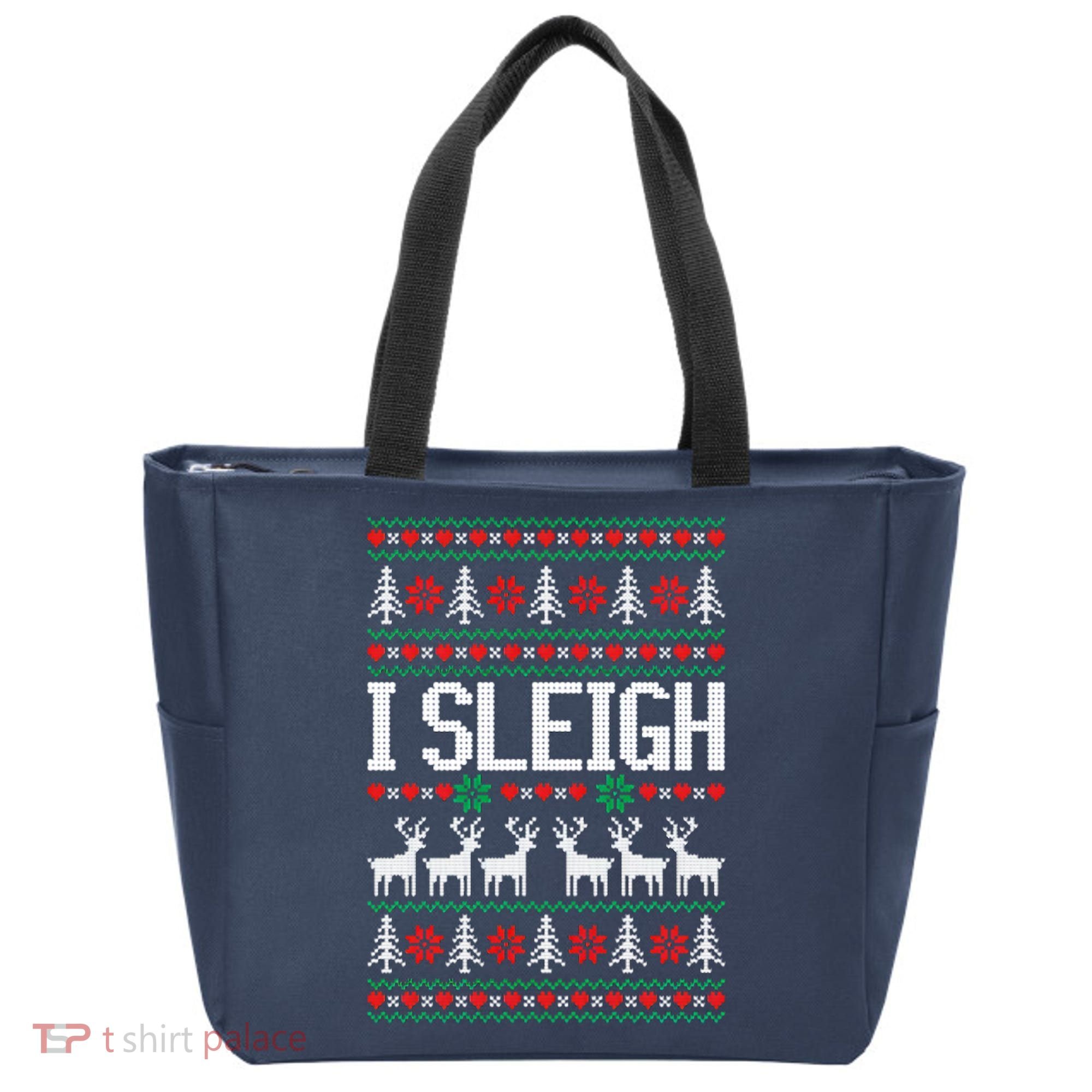 I Sleigh Ugly Christmas Sweater Tote Bag