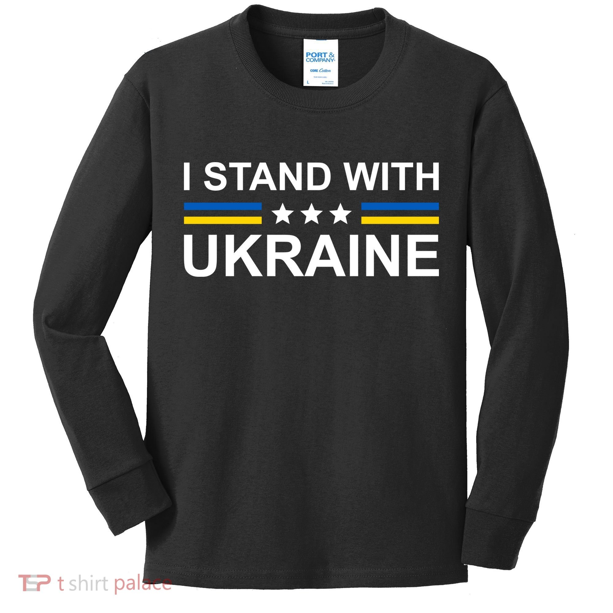 I Stand Ukraine Star Kids Long Sleeve Shirt