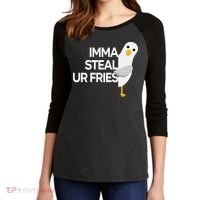 Imma Steal Ur Fries Women's Tri-Blend 3/4-Sleeve Raglan Shirt thumb 2