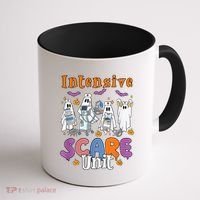 Intensive Scare Unit Icu Boo Crew Funny Nicu Picu Nurse Tech Coffee Mug thumb 1