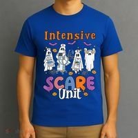 Intensive Scare Unit Icu Boo Crew Funny Nicu Picu Nurse Tech T-Shirt thumb 3