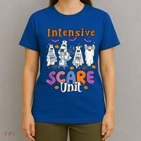 Intensive Scare Unit Icu Boo Crew Funny Nicu Picu Nurse Tech T-Shirt thumb 4