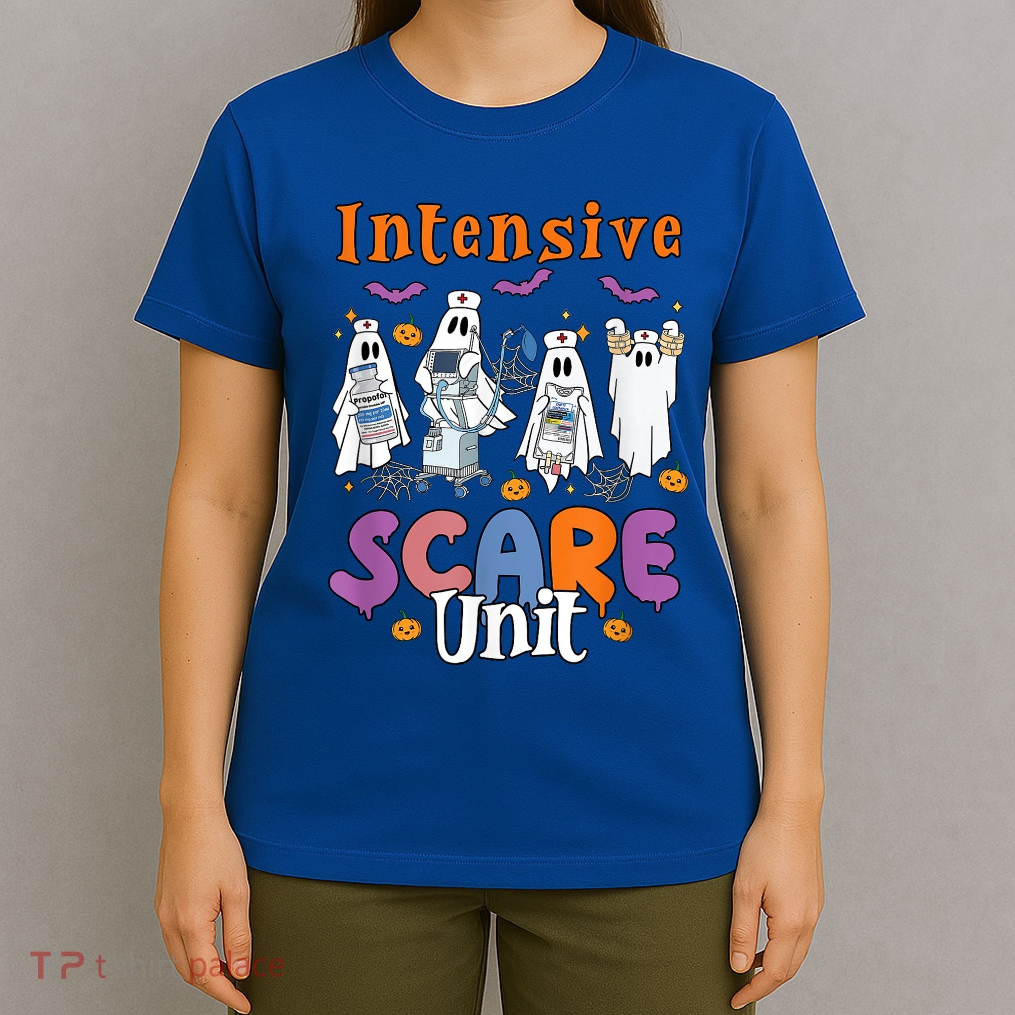 Intensive Scare Unit Icu Boo Crew Funny Nicu Picu Nurse Tech T-Shirt