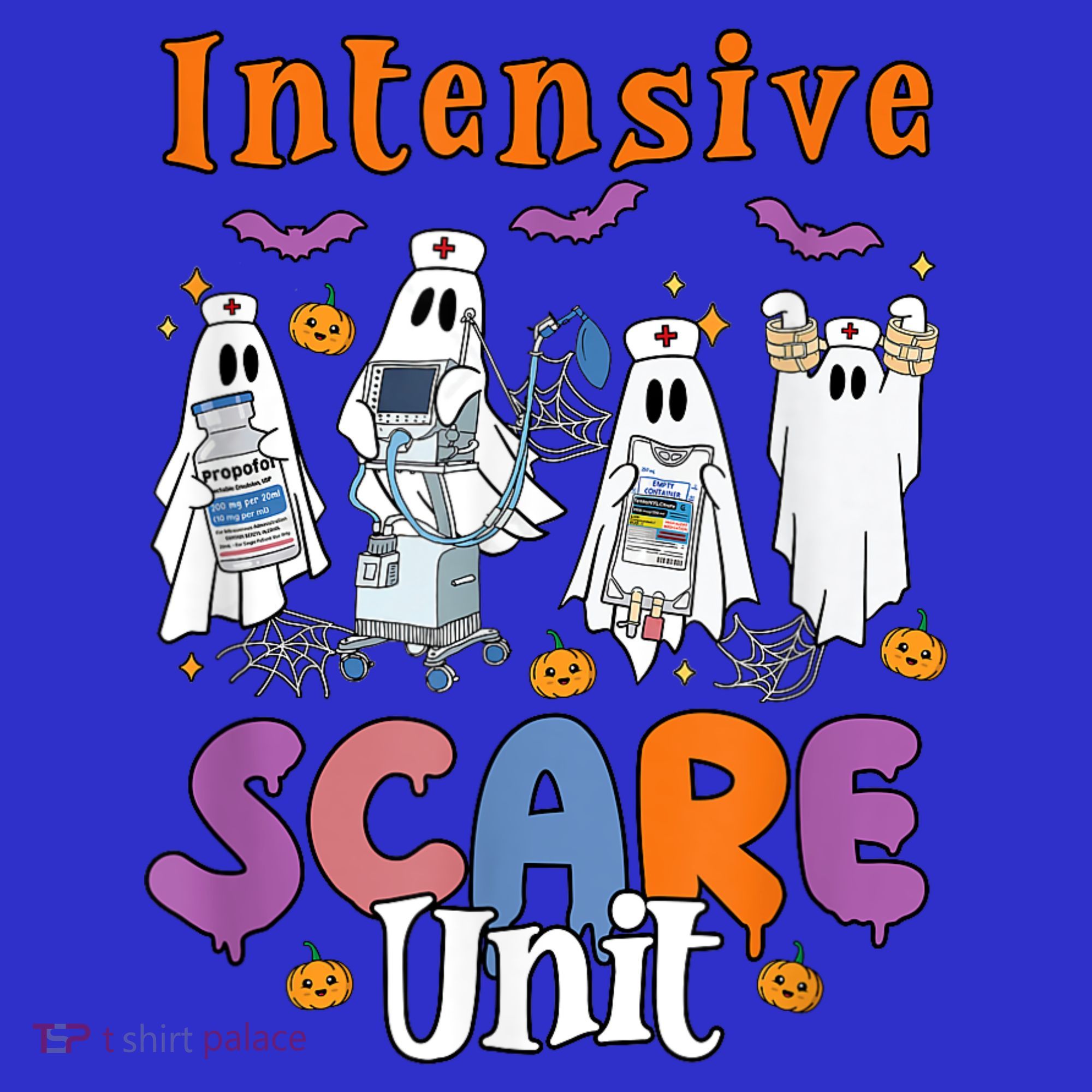 Intensive Scare Unit Icu Boo Crew Funny Nicu Picu Nurse Tech T-Shirt