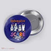 Intensive Scare Unit Icu Boo Crew Funny Nicu Picu Nurse Tech Button thumb 0