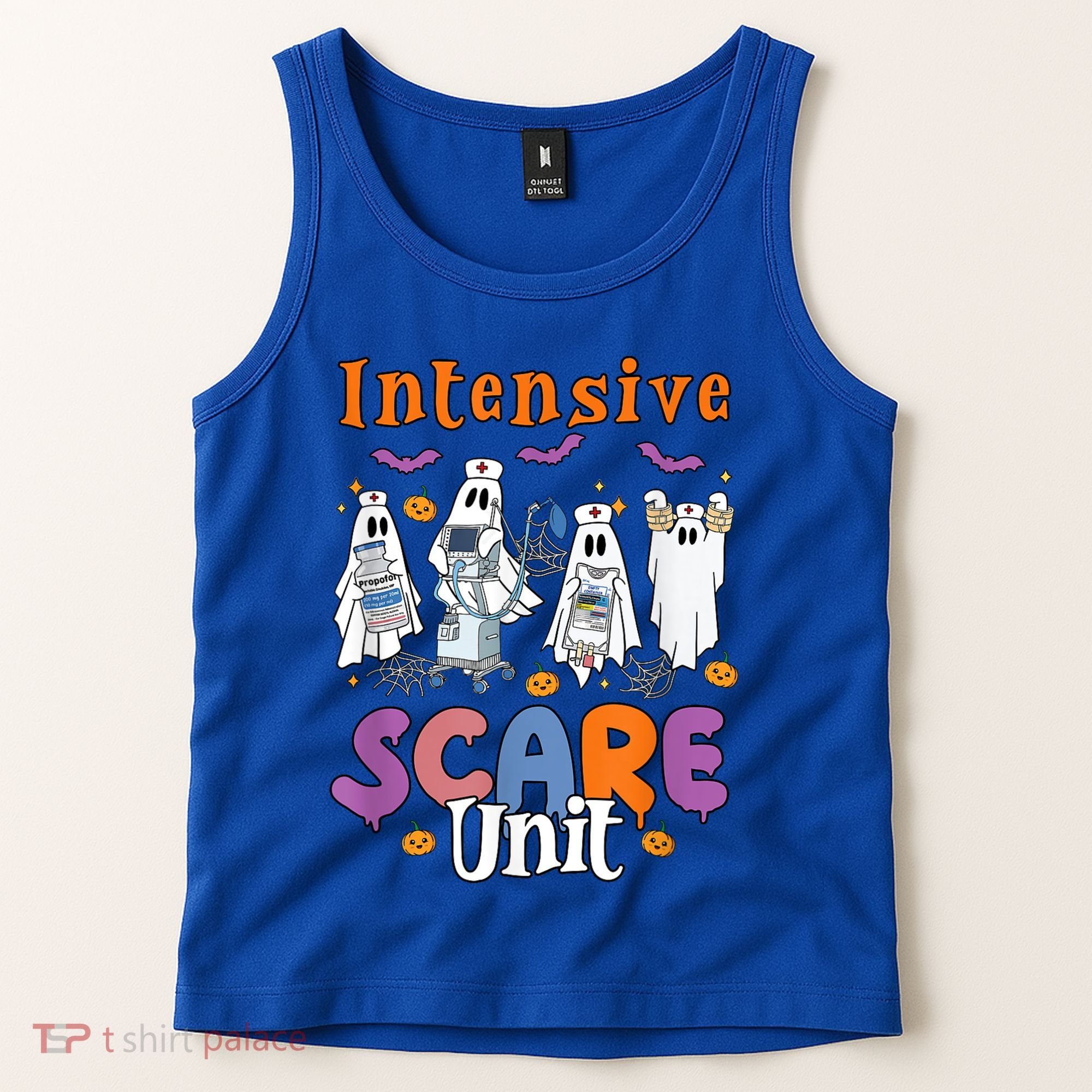 Intensive Scare Unit Icu Boo Crew Funny Nicu Picu Nurse Tech Tank Top