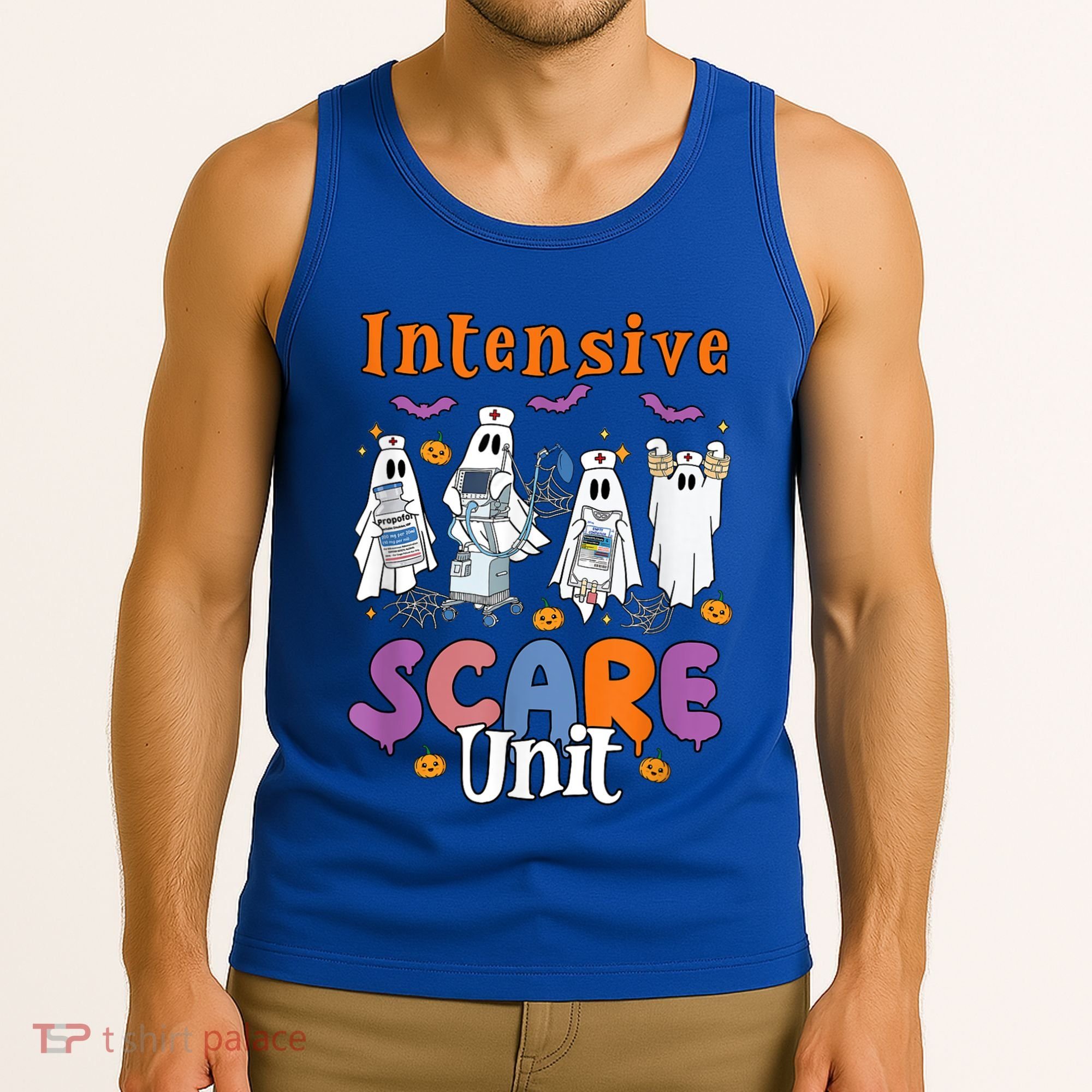 Intensive Scare Unit Icu Boo Crew Funny Nicu Picu Nurse Tech Tank Top
