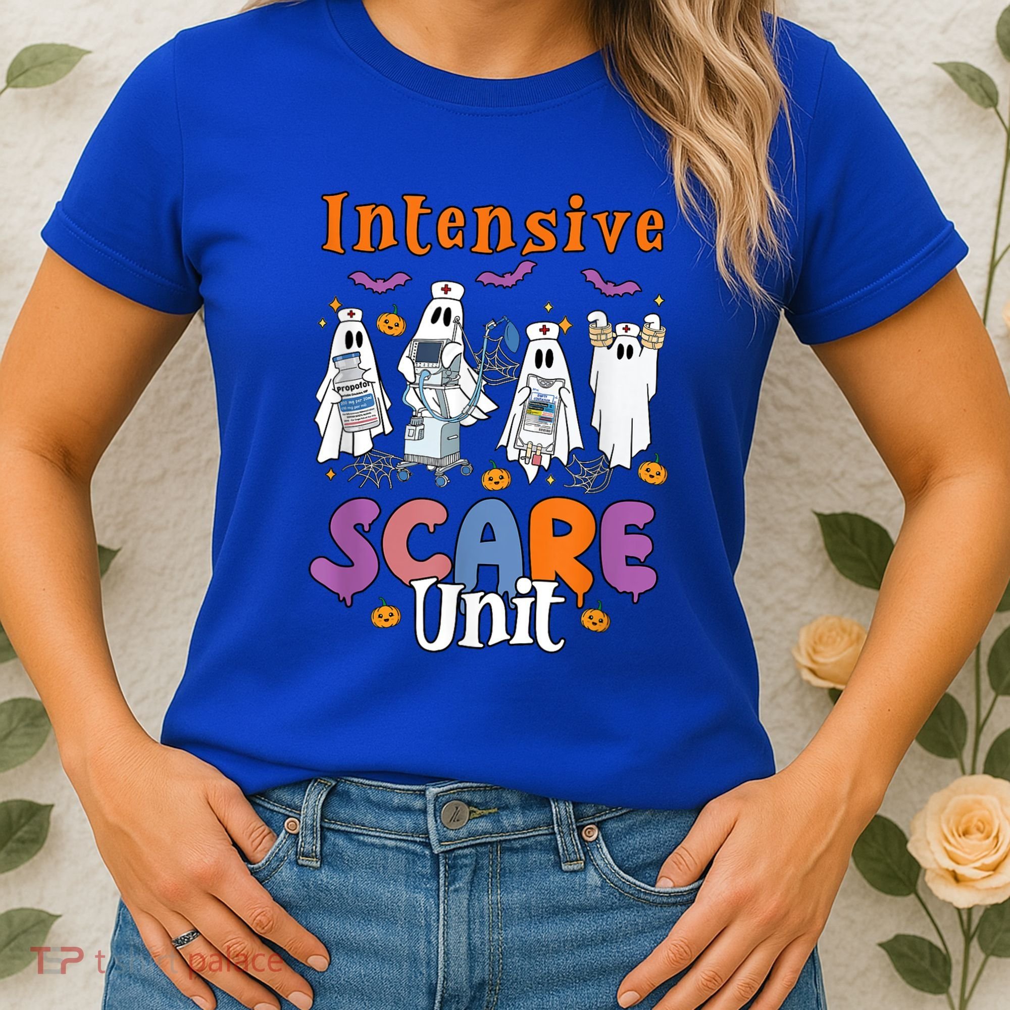Intensive Scare Unit Icu Boo Crew Funny Nicu Picu Nurse Tech Women's T-Shirt