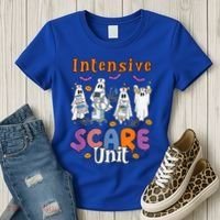 Intensive Scare Unit Icu Boo Crew Funny Nicu Picu Nurse Tech Women's T-Shirt thumb 3