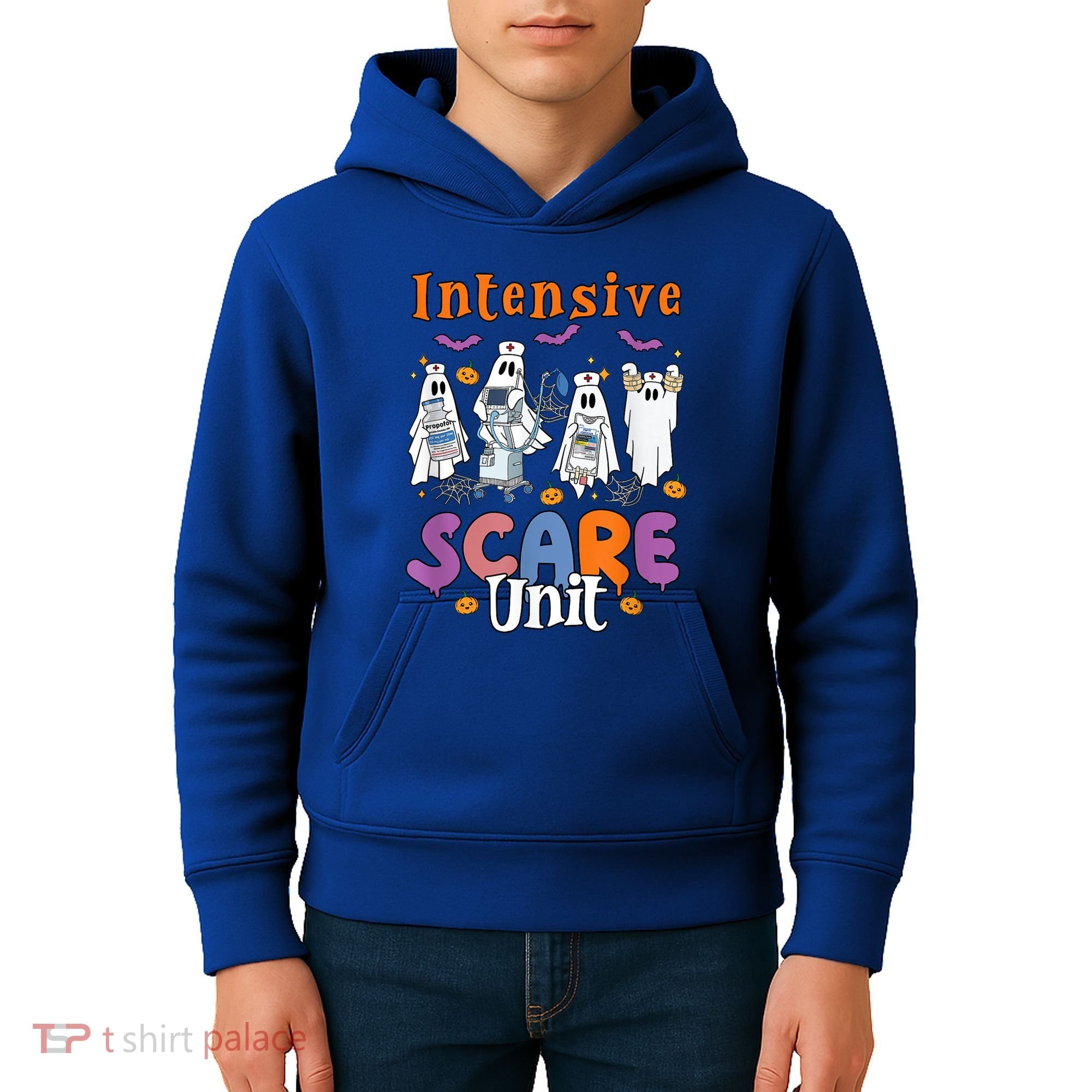 Intensive Scare Unit Icu Boo Crew Funny Nicu Picu Nurse Tech Kids Hoodie