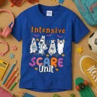 Intensive Scare Unit Icu Boo Crew Funny Nicu Picu Nurse Tech Kids T-Shirt thumb 3