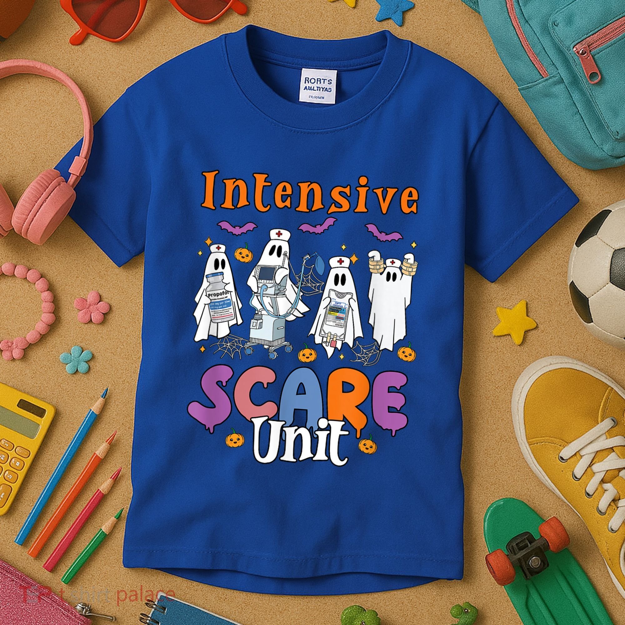 Intensive Scare Unit Icu Boo Crew Funny Nicu Picu Nurse Tech Kids T-Shirt
