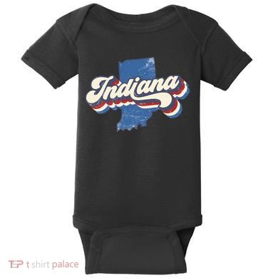 Indiana State Vintage Retro Baby Bodysuit