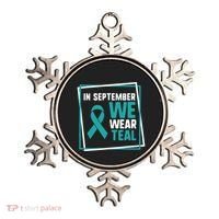 In September We Wear Teal Cervical Ovarian Cancer Awareness Ornament thumb 0