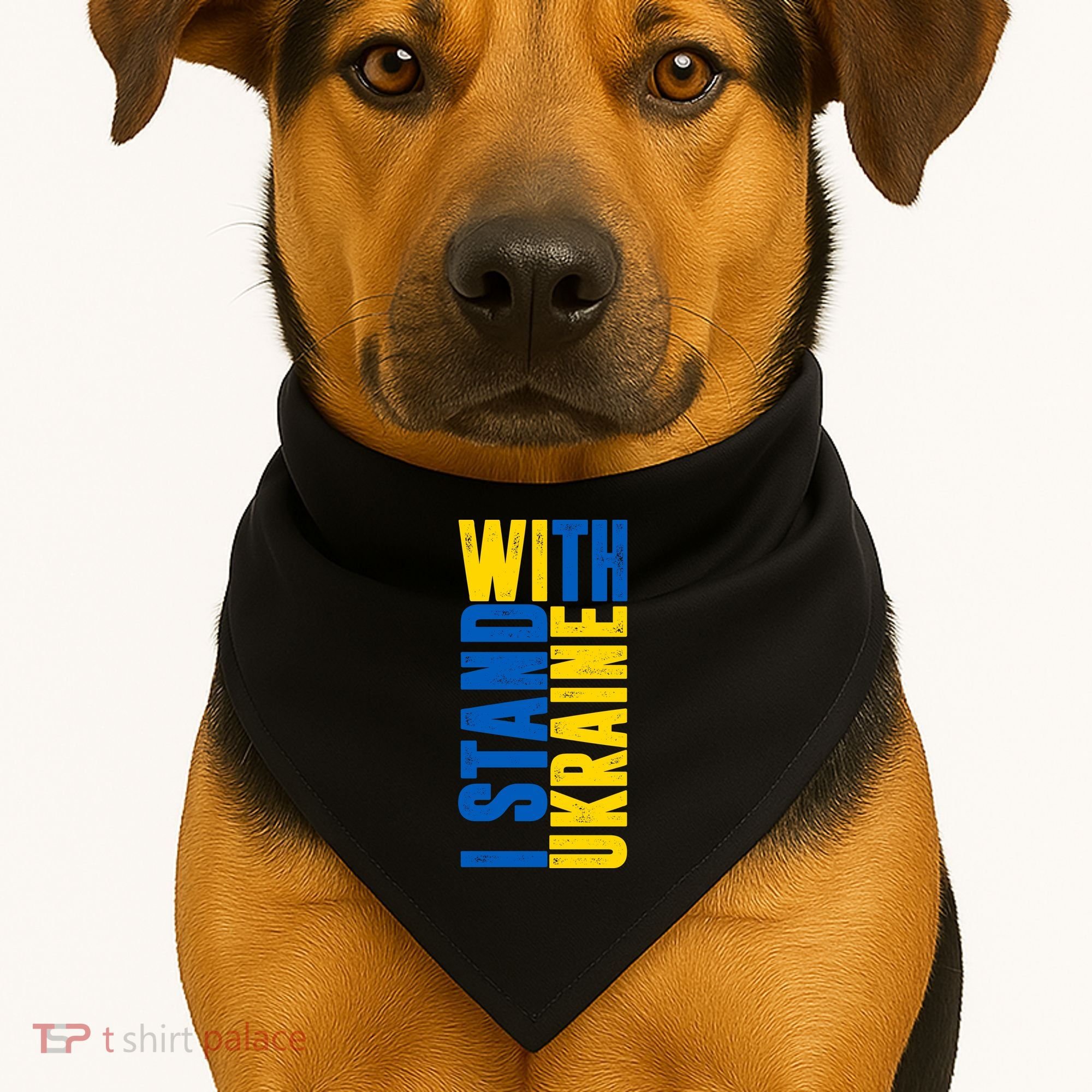 I Stand With Ukraine USA-Made Doggie Bandana