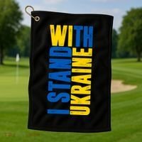 I Stand With Ukraine Golf Towel thumb 1