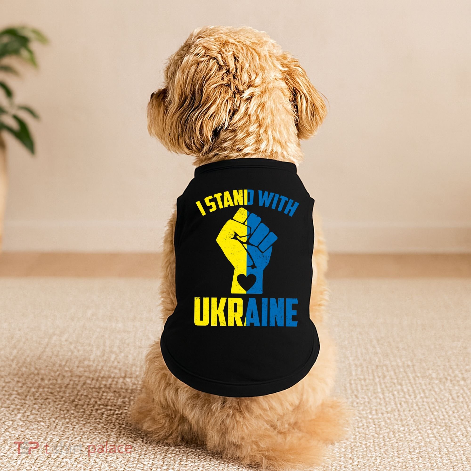 I Stand With Ukriane Protest Fist Support Ukaine Doggie Tank