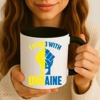 I Stand With Ukriane Protest Fist Support Ukaine Coffee Mug thumb 3