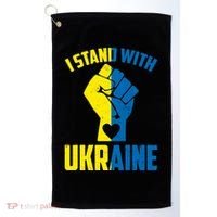 I Stand With Ukriane Protest Fist Support Ukaine Golf Towel thumb 0