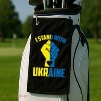 I Stand With Ukriane Protest Fist Support Ukaine Golf Towel thumb 2