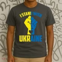 I Stand With Ukriane Protest Fist Support Ukaine T-Shirt thumb 3
