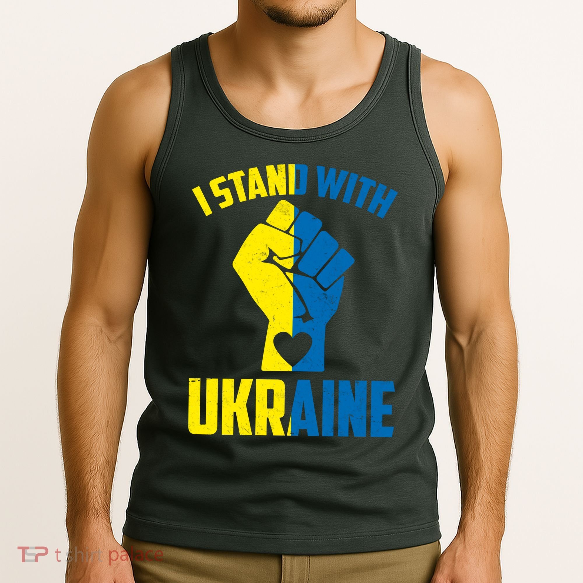 I Stand With Ukriane Protest Fist Support Ukaine Tank Top