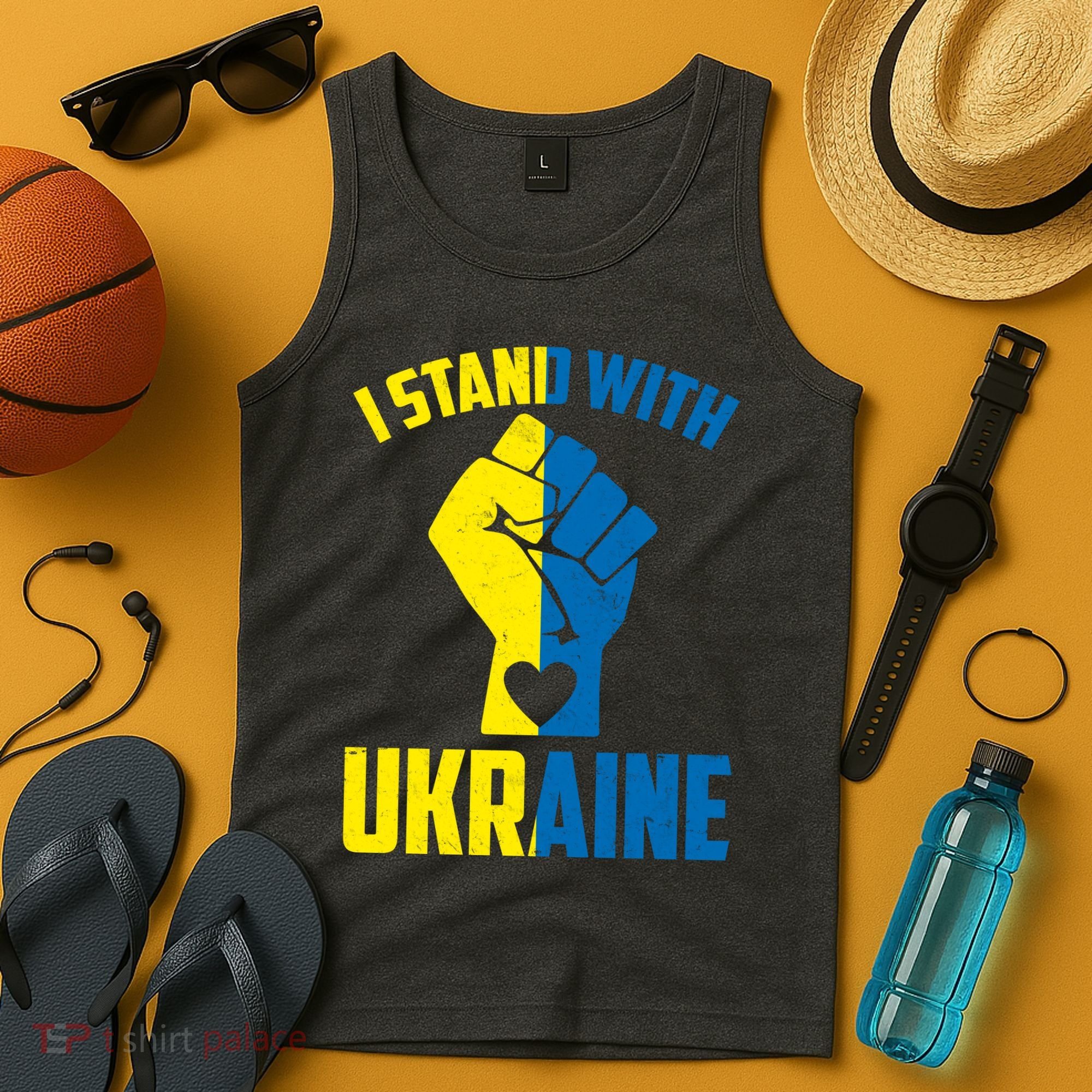 I Stand With Ukriane Protest Fist Support Ukaine Tank Top