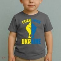 I Stand With Ukriane Protest Fist Support Ukaine Toddler T-Shirt thumb 2