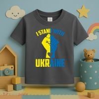 I Stand With Ukriane Protest Fist Support Ukaine Toddler T-Shirt thumb 3