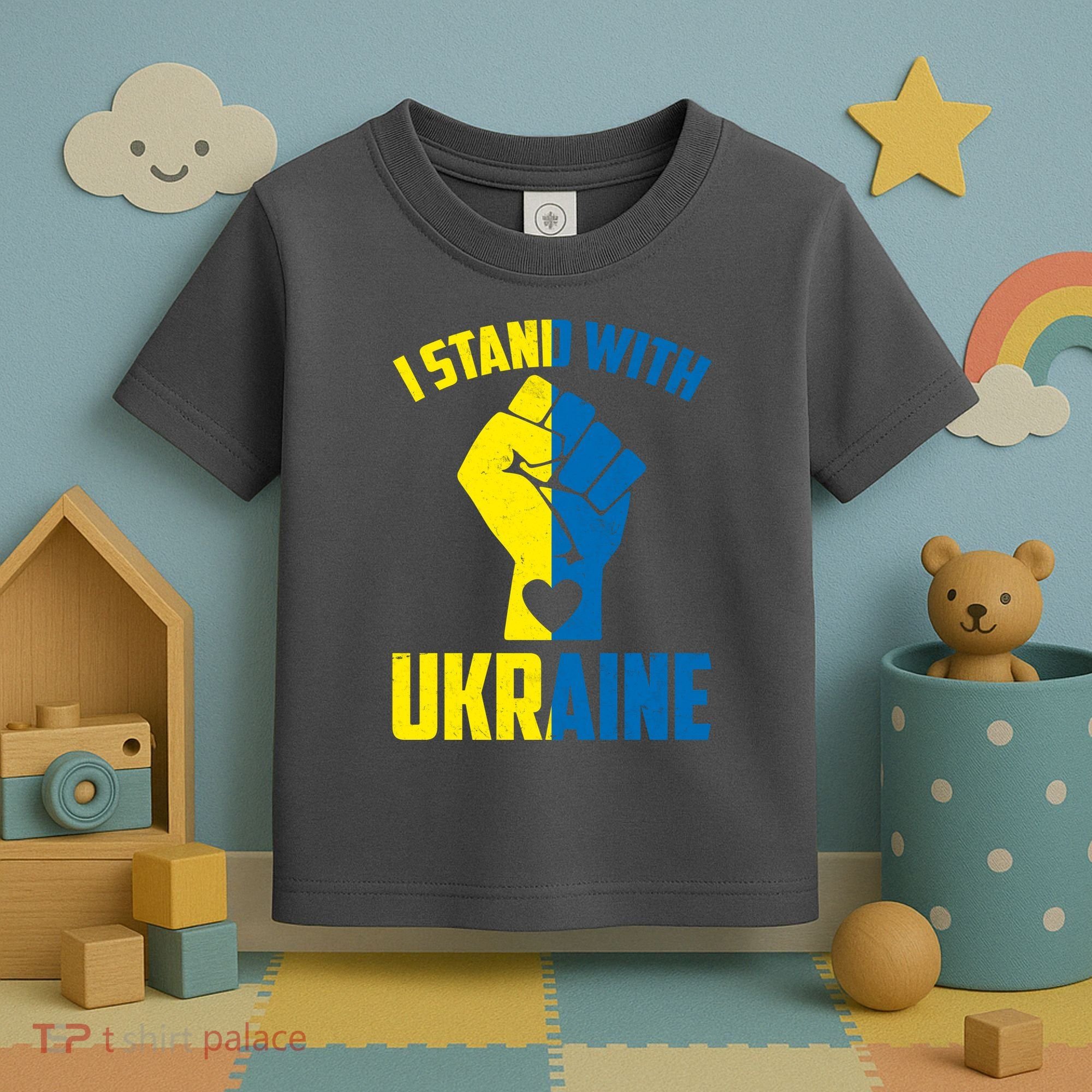 I Stand With Ukriane Protest Fist Support Ukaine Toddler T-Shirt