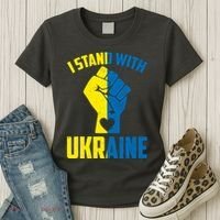 I Stand With Ukriane Protest Fist Support Ukaine Women's T-Shirt thumb 3
